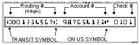 MICR line at bottom of check