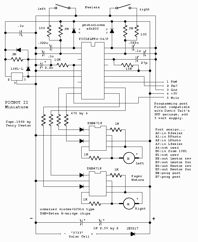 Schematic of the miniature PicBot II...
